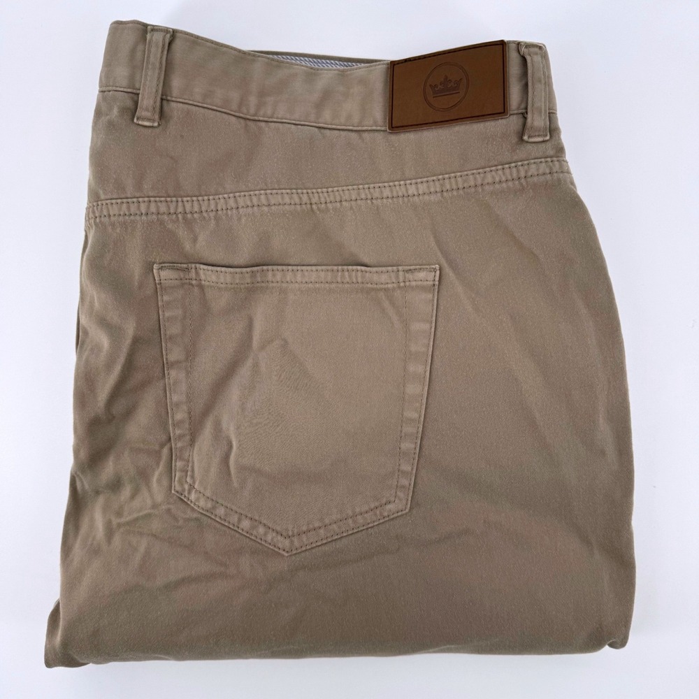Peter Millar EB66 Performance Pants Mens 40 Brown Sateen 5-Pocket Straight Leg‎